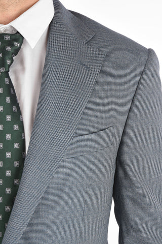 houndstooth virgin wool LEADER side vents belt loops 2-button suit drop 7R