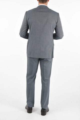houndstooth virgin wool LEADER side vents belt loops 2-button suit drop 7R