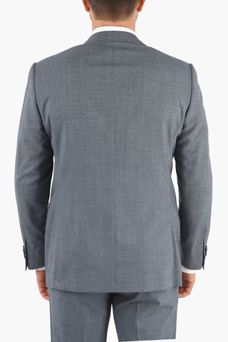 houndstooth virgin wool LEADER side vents belt loops 2-button suit drop 7R