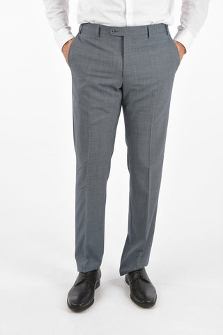 houndstooth virgin wool LEADER side vents belt loops 2-button suit drop 7R