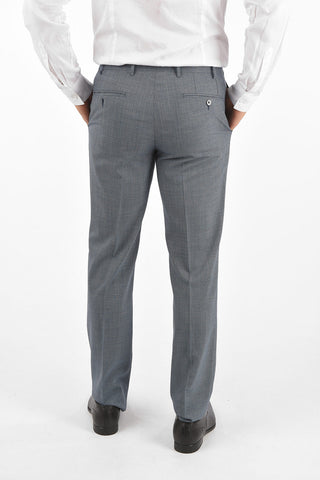 houndstooth virgin wool LEADER side vents belt loops 2-button suit drop 7R