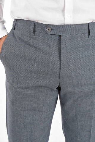 houndstooth virgin wool LEADER side vents belt loops 2-button suit drop 7R