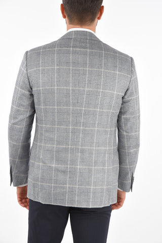 district check silk LEADER SOFT side vents 2-button blazer drop 7R