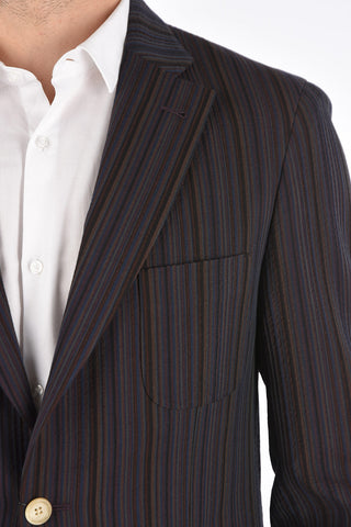 CC COLLECTION unbalanced striped REWARD 2-button blazer