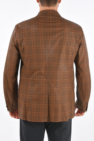 windowpane check GRIGNA Waxed Cotton jacket