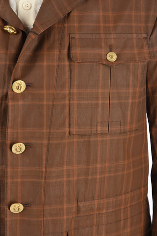 windowpane check GRIGNA Waxed Cotton jacket