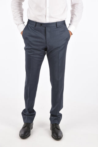 pinstriped CEREMONY ACADEMY plain hem trousers