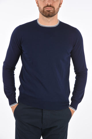 Contrasting Trinmmings Crew-Neck Sweater
