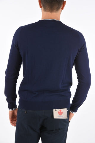 Contrasting Trinmmings Crew-Neck Sweater