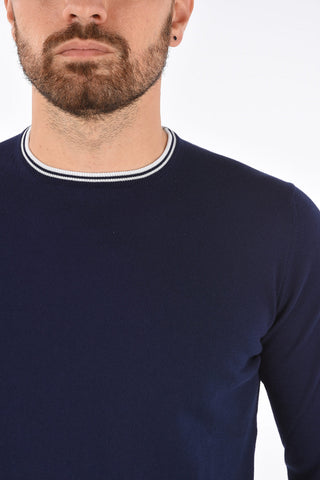 Contrasting Trinmmings Crew-Neck Sweater