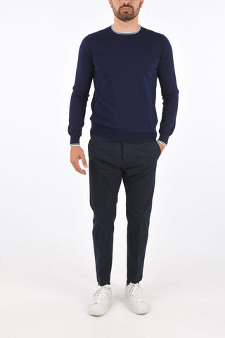 Contrasting Trinmmings Crew-Neck Sweater