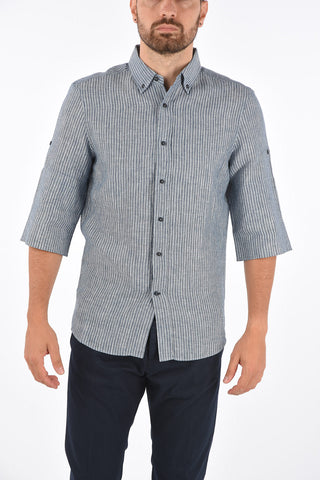 Striped Leisure Fit Button-Down Shirt