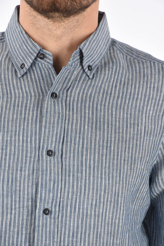 Striped Leisure Fit Button-Down Shirt