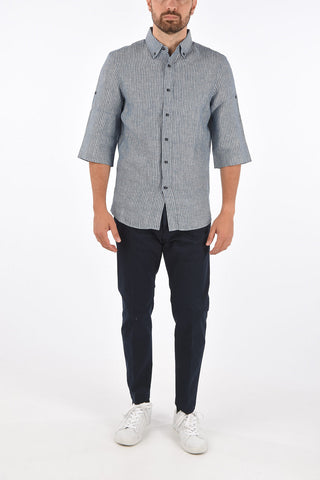 Striped Leisure Fit Button-Down Shirt