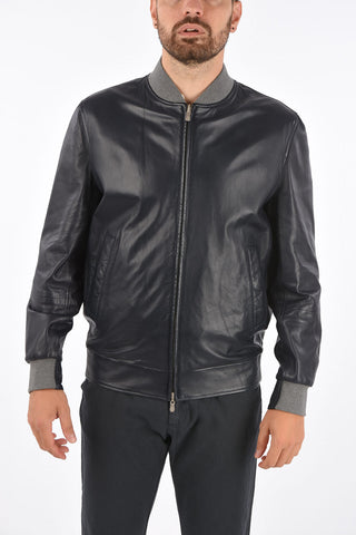 Leather Reversible Bomber