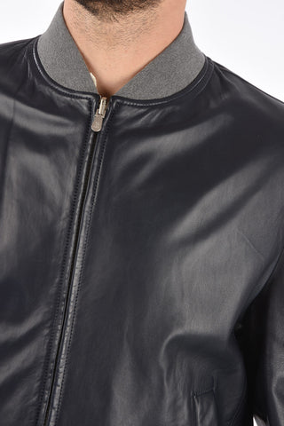 Leather Reversible Bomber