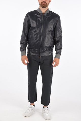 Leather Reversible Bomber