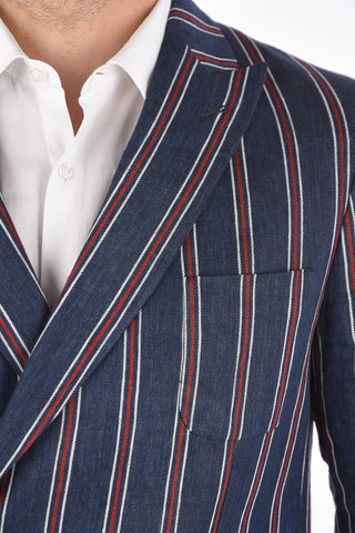 CC COLLECTION hairline striped REWARD double-breasted blazer