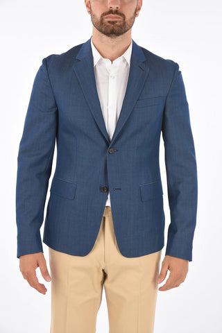 Virgin Wool Denim Effect TRAVEL Blazer