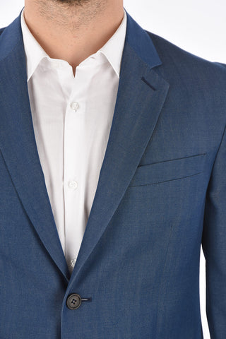 Virgin Wool Denim Effect TRAVEL Blazer