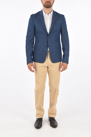 Virgin Wool Denim Effect TRAVEL Blazer