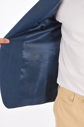 Virgin Wool Denim Effect TRAVEL Blazer