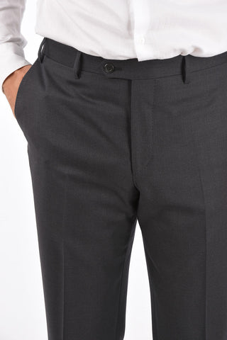 Extrafine Wool LEADER plain hem trousers