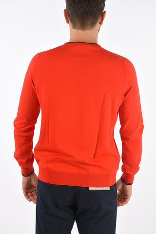 Contrasting Trinmmings Crew-Neck Sweater