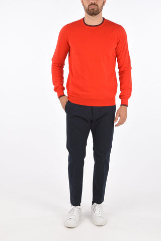 Contrasting Trinmmings Crew-Neck Sweater