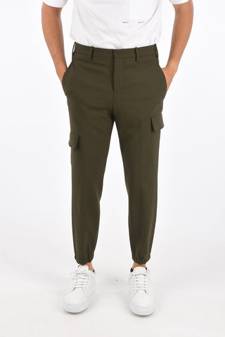 Hidden Closure Utility Slim Fit Pants with Elastick Ankle