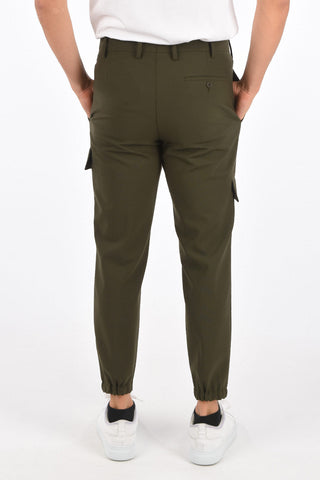 Hidden Closure Utility Slim Fit Pants with Elastick Ankle