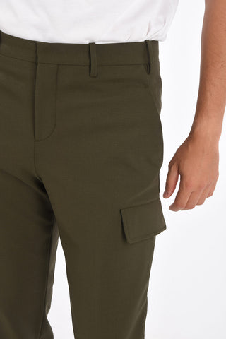 Hidden Closure Utility Slim Fit Pants with Elastick Ankle