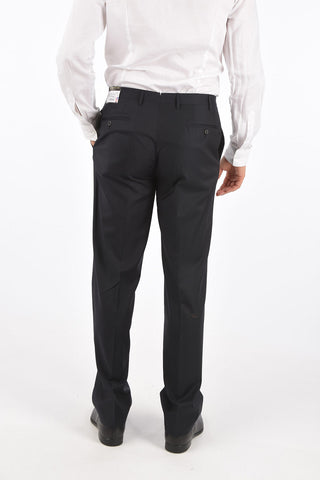 Extrafine Wool LEADER plain hem trousers