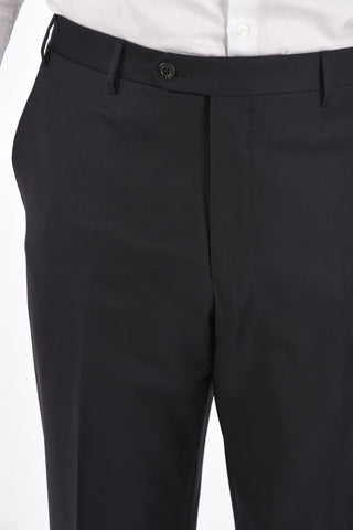 Extrafine Wool LEADER plain hem trousers