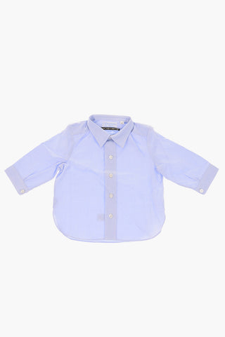 plain herringbone spread collar shirt