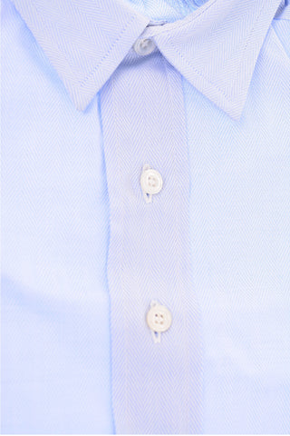 plain herringbone spread collar shirt