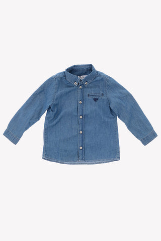 denim button-down collar shirt