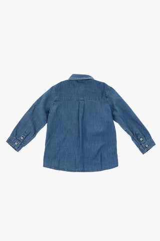 denim button-down collar shirt