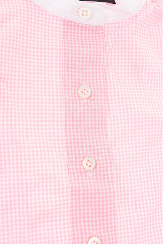 check mandarin collar shirt