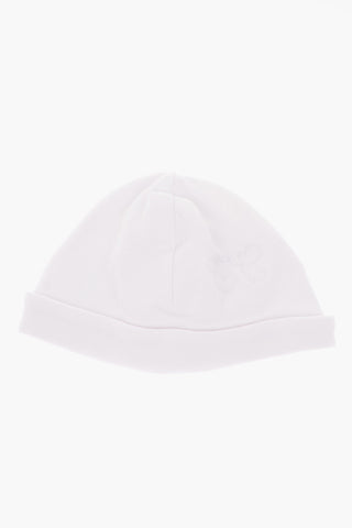 Beanie in cotone con ricamo