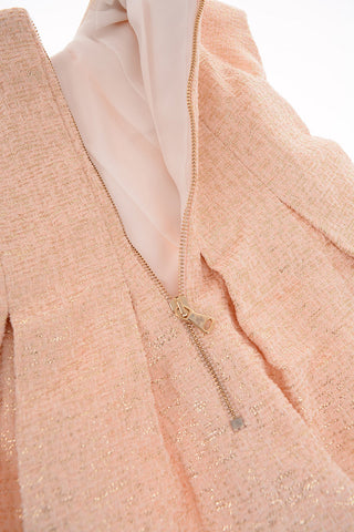 vestito a manica corta con chiusura zip