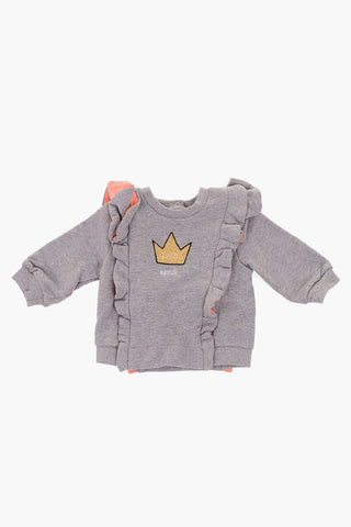 ruffled crew-neck sweatshirt