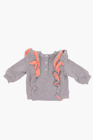 ruffled crew-neck sweatshirt