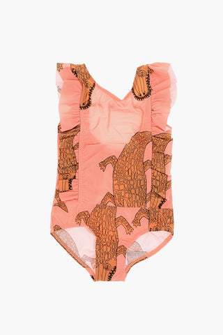 crocodile printed one piece swimsuit