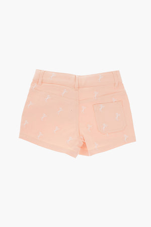 embroidered stretch denim shorts