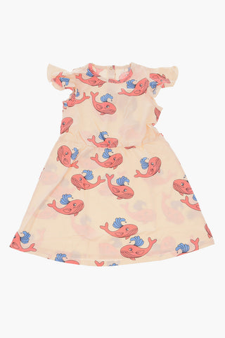 Whale printed crew-neck dress