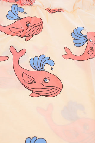 Whale printed crew-neck dress