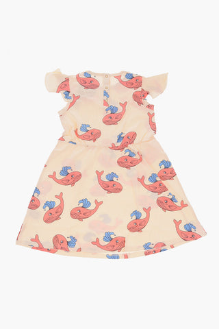 Whale printed crew-neck dress