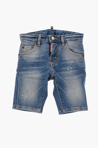 stretch denim shorts