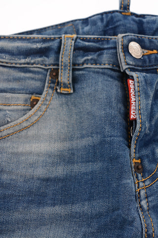 stretch denim shorts